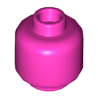 Lego hlava, tmavě růžová (6007011, 6029725)